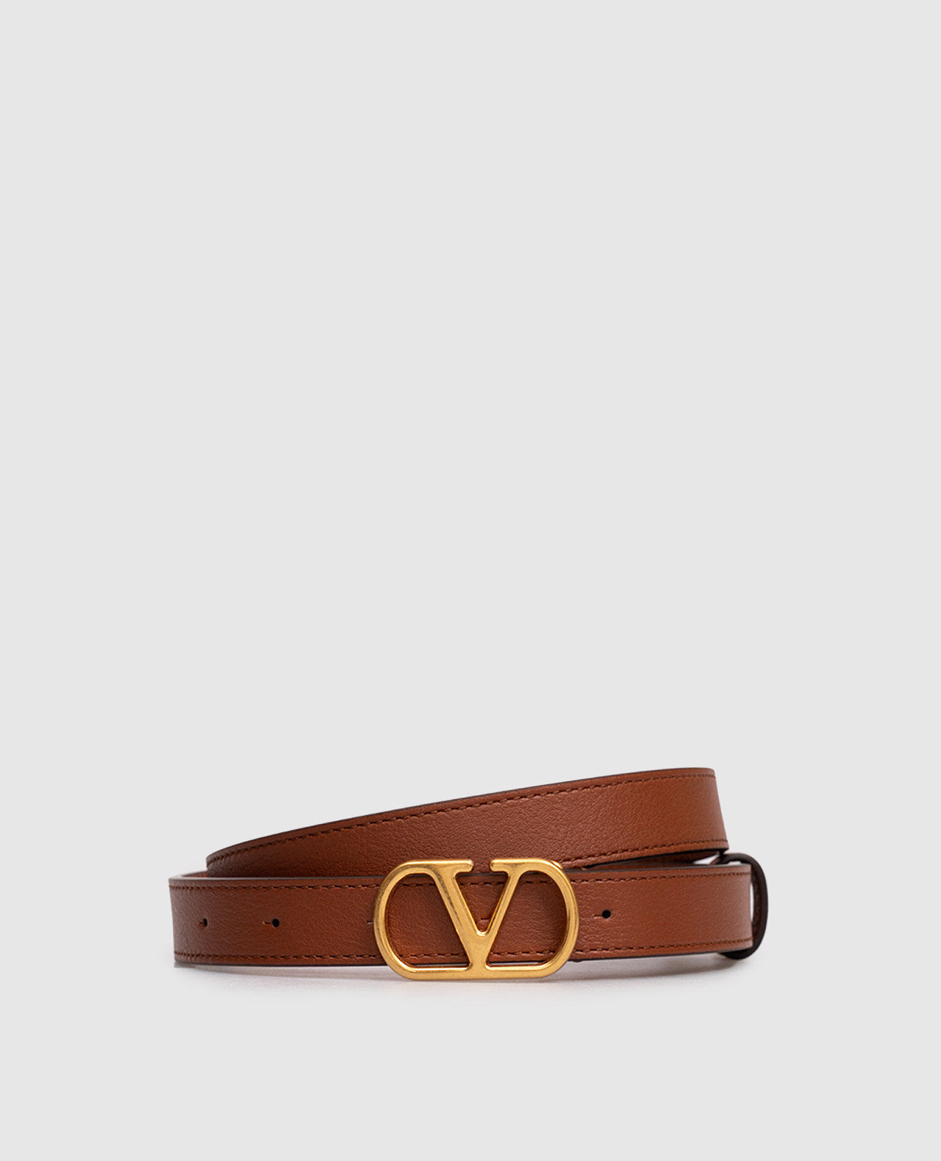 Brown leather belt Vlogo Valentino