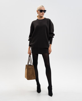 Tom Ford Brown mini dress with wool and cashmere ACK685YAX983