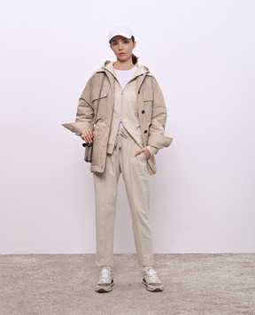 Brunello Cucinelli Beige sports jacket with monil chain MH827FB706