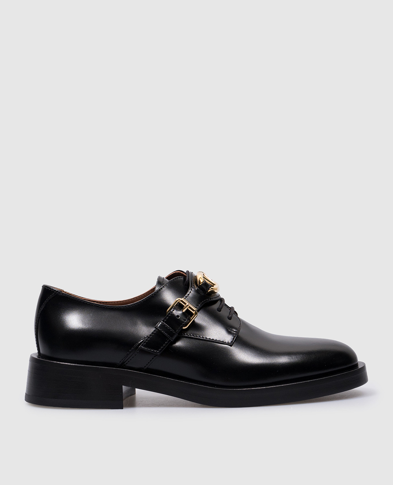 Vlogo signature black leather derby valentino