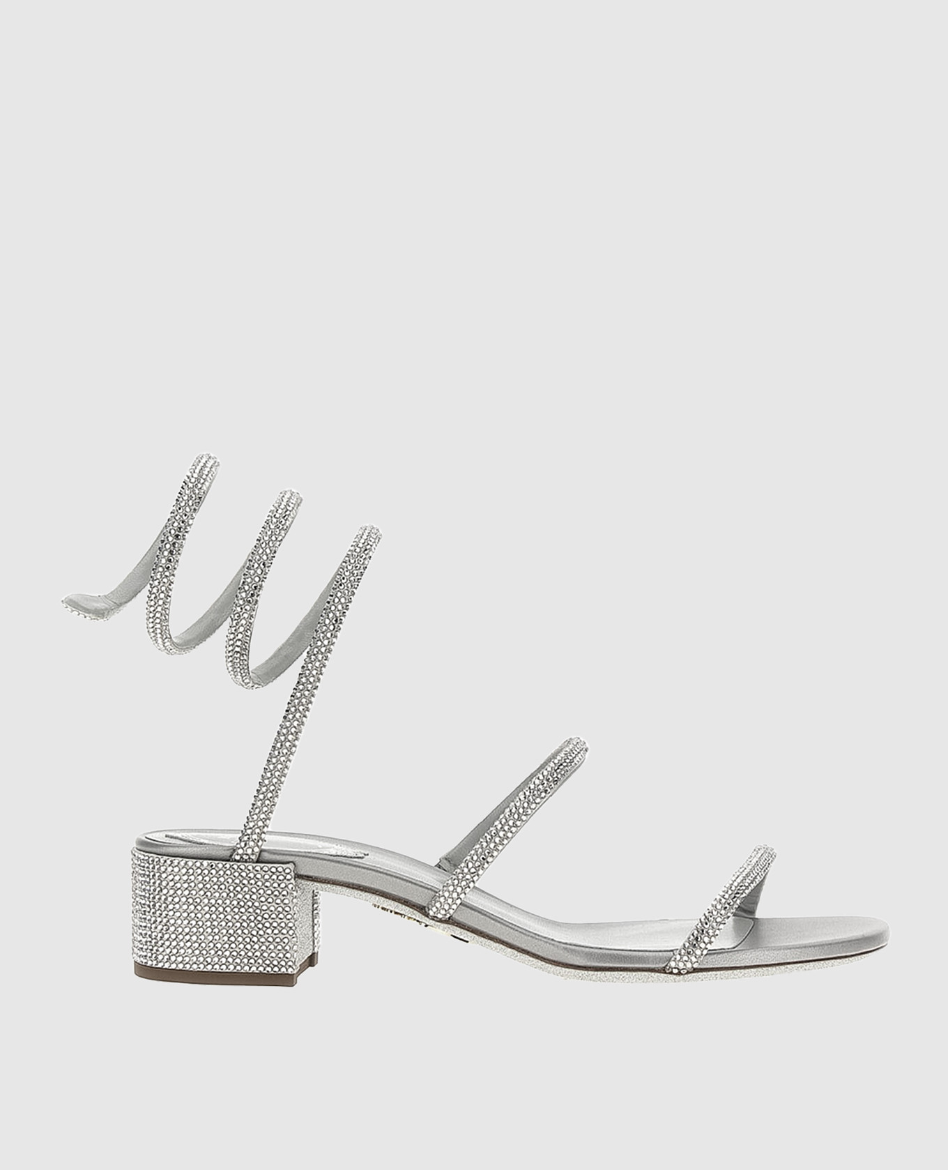 Silver sandals with crystals rene caovilla