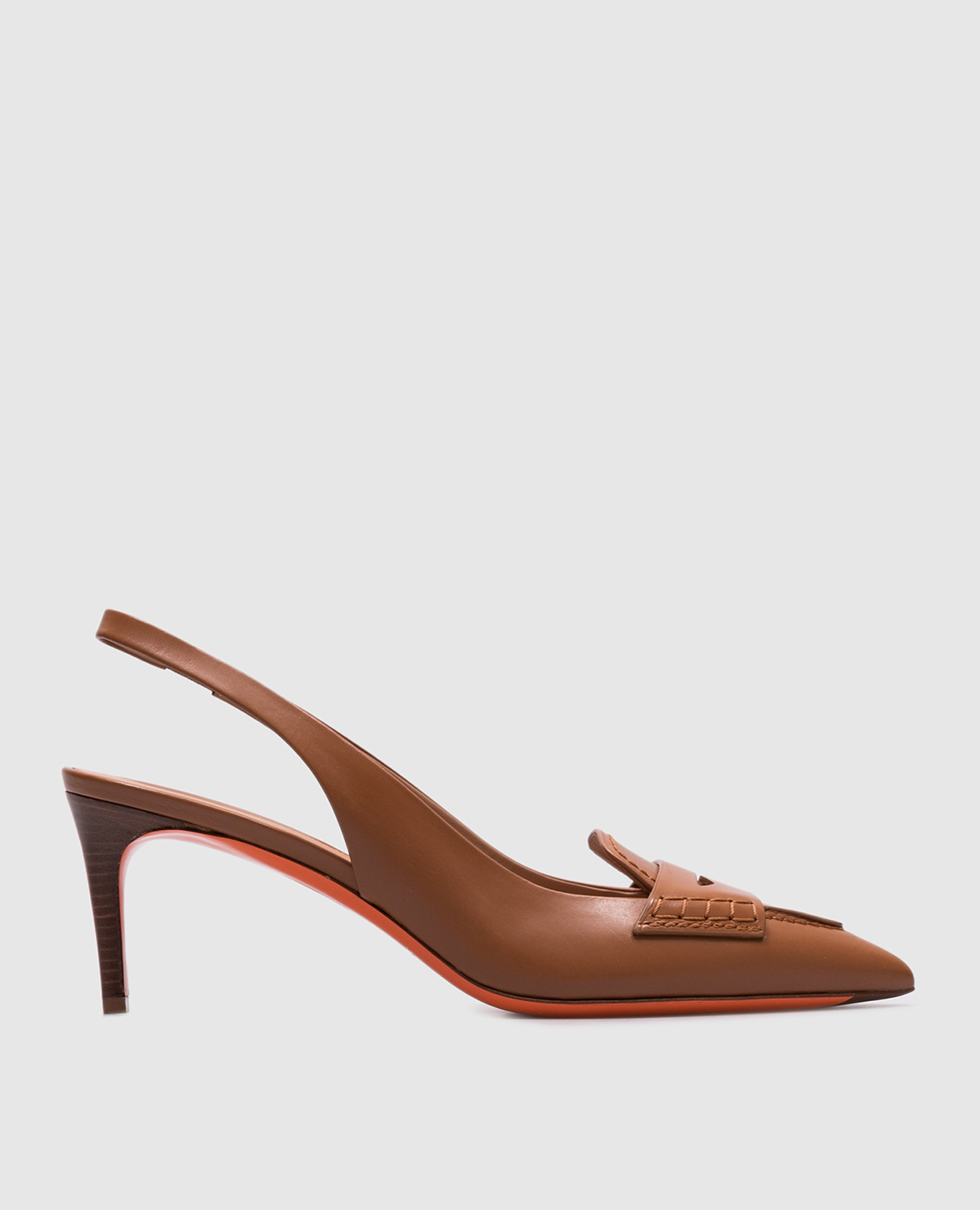 

Brown leather slingbacks Santoni