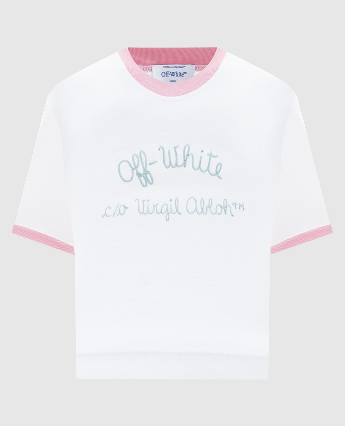 White t-shirt with logo embroidery off-white