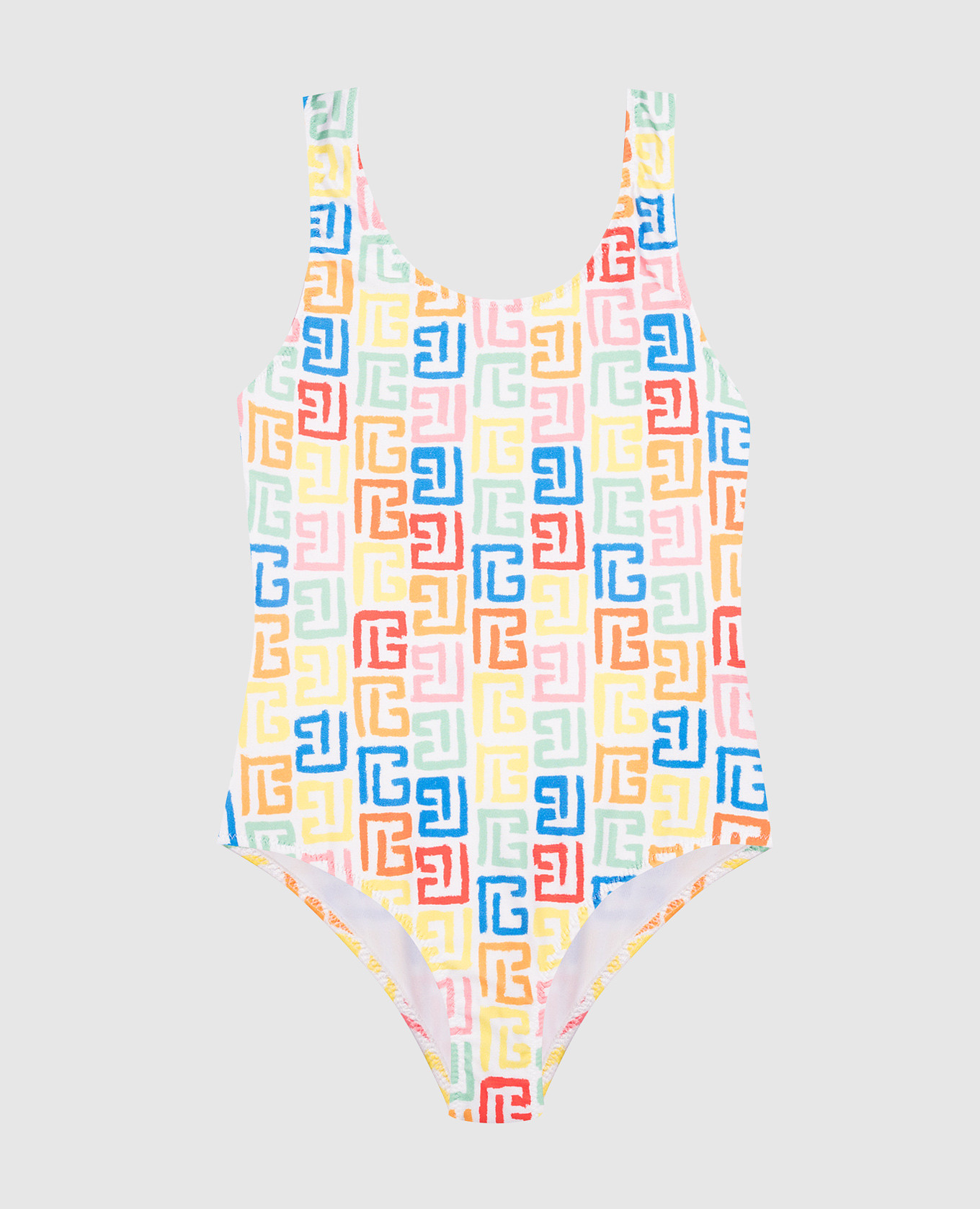 

Children's white swimsuit with monogram logo print Balmain