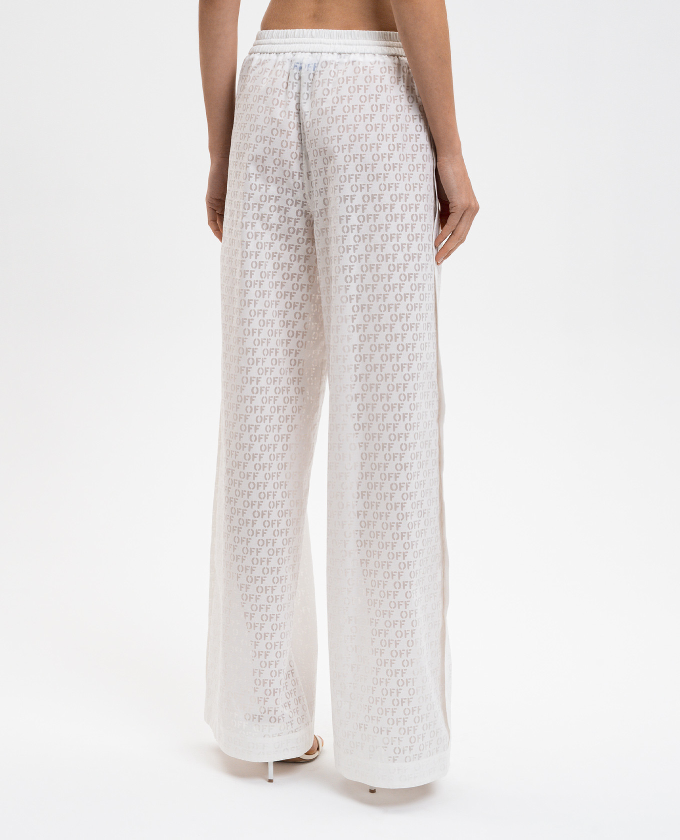 White pants with Off logo pattern Off-White 4