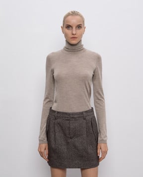 Brunello Cucinelli Beige cashmere and silk turtleneck M13800063P