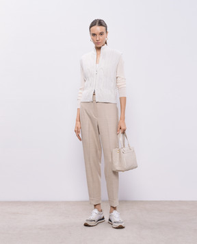 Peserico Beige ribbed wool cardigan S99585F1809770