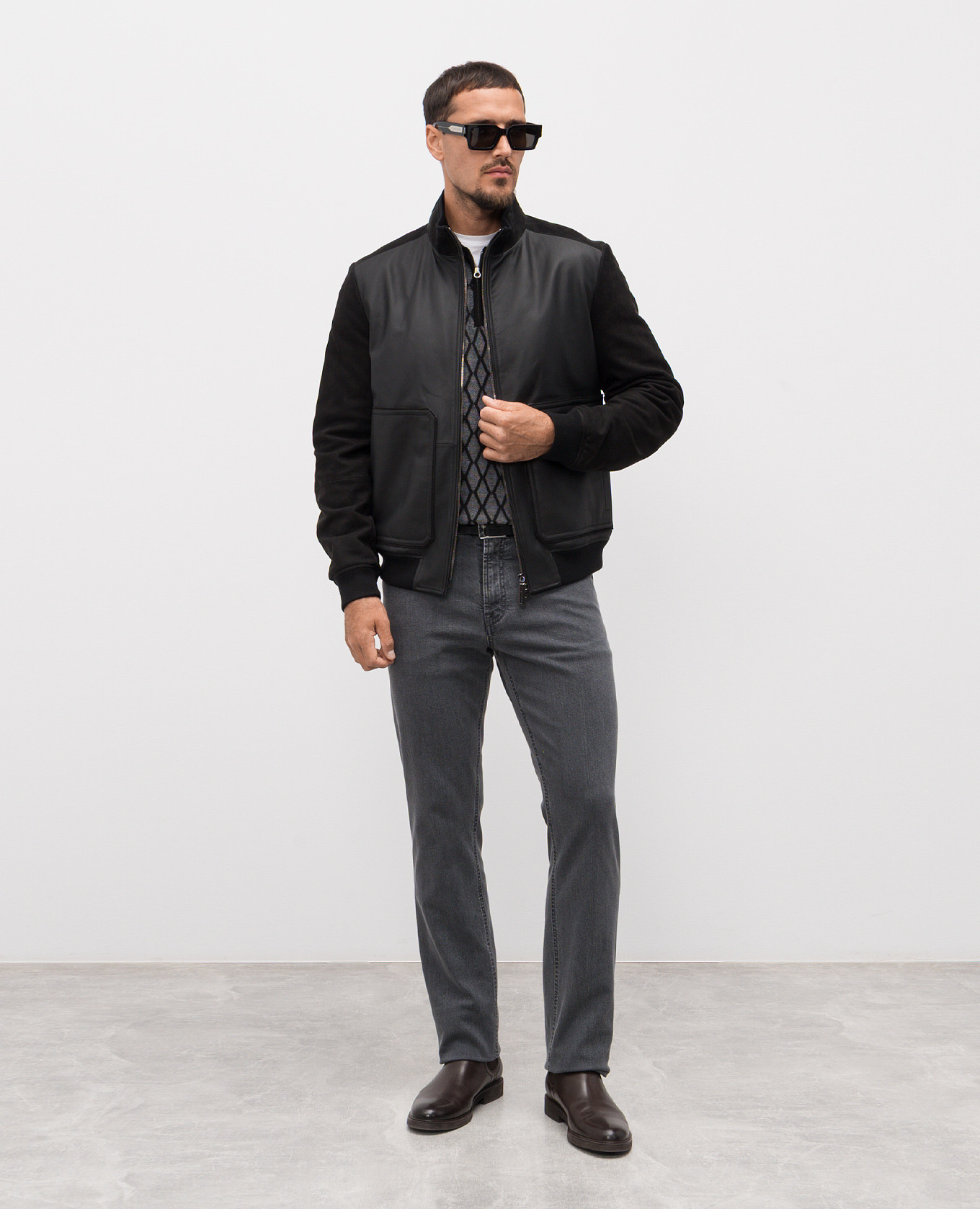 

Grey jeans with logo patch Stefano Ricci