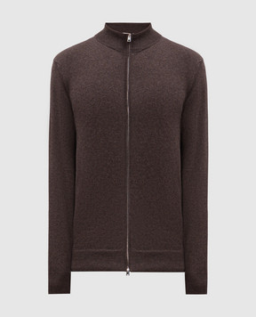 Cashmere&Whiskey Brown cashmere cardigan MU8671312341R