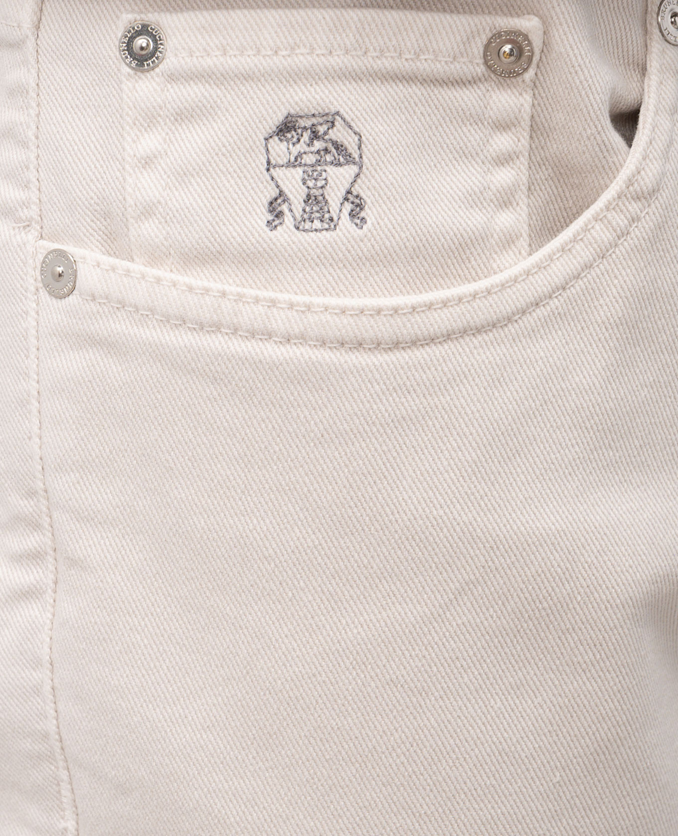 

Beige jeans with logo patch Brunello Cucinelli