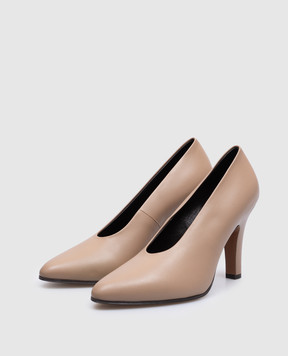 The Row Prudens beige leather shoes F1532L57