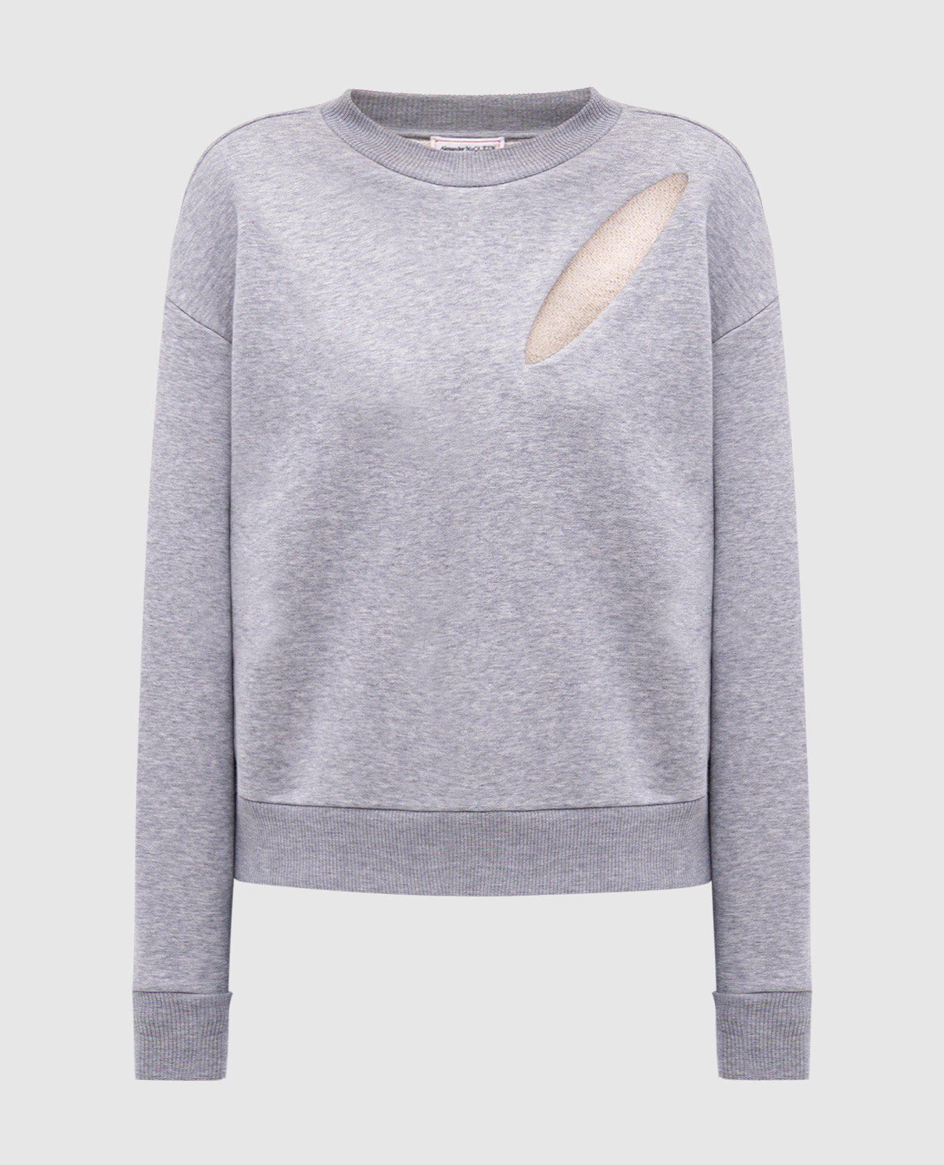Gray crew neck sweatshirt with logo embroidery Alexander McQueen