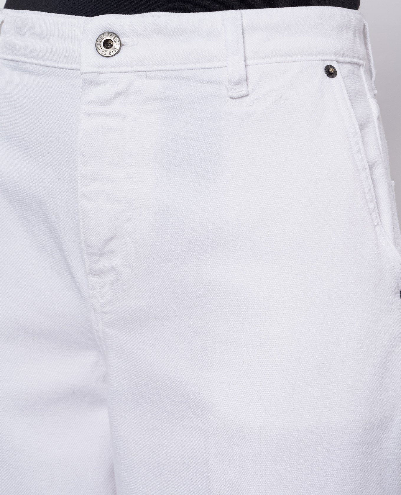 

White jeans with logo patch Solotre