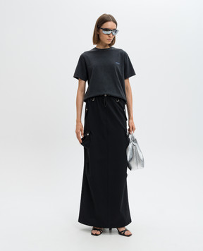 Coperni Black maxi cargo skirt with wool COPJ21BIS106C