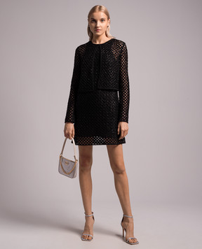 Twinset Black openwork jacket with beads 241TP2442
