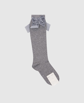 Story Loris Children's gray knee highs with bows 208436