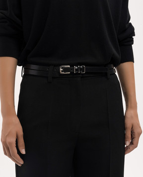 Gianni Chiarini Black leather belt in two turns with logo CN3111PNCHLUX