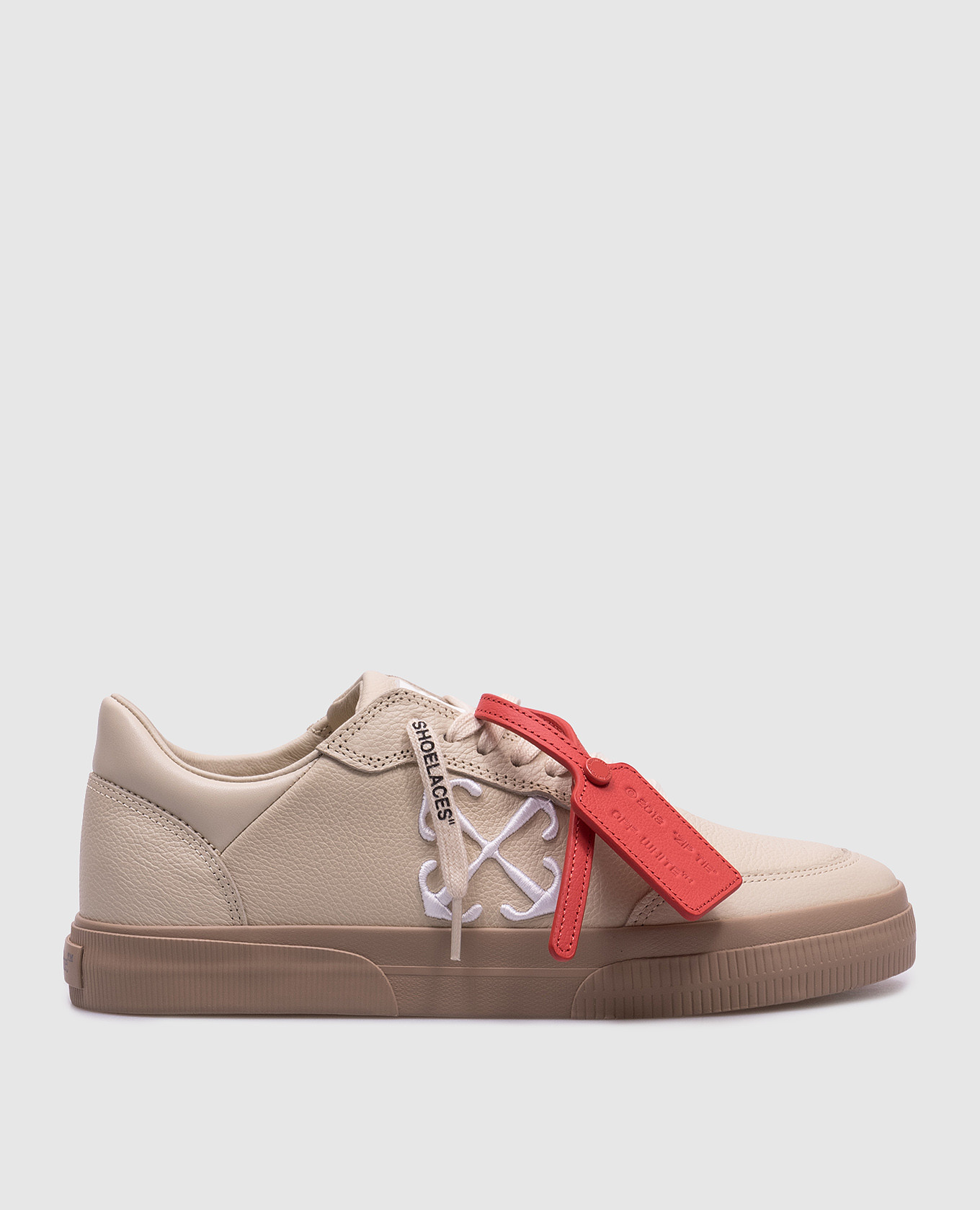 

New Low Vulcanized beige leather sneakers Off-White
