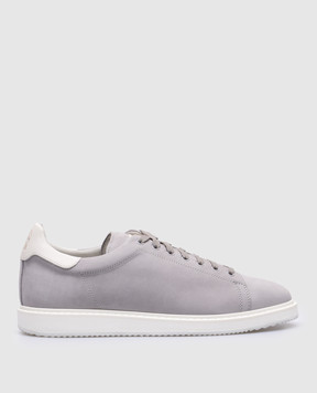 Brunello Cucinelli Gray nubuck sneakers with logo MZUDUGL325