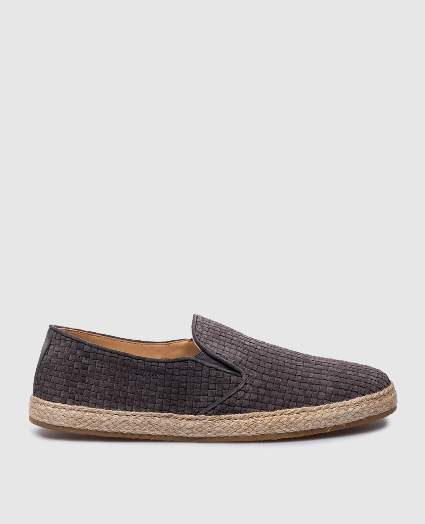 

Gray suede braided espadrilles Brunello Cucinelli, Серый