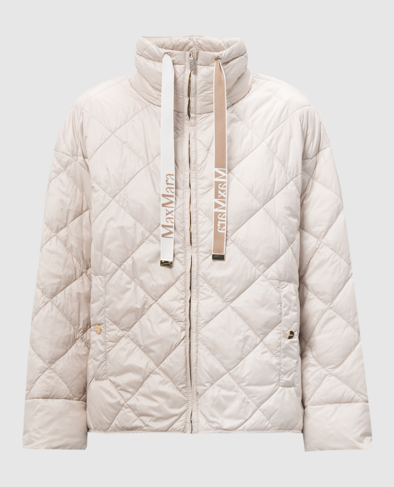 

Beige quilted down jacket PISOFT with logo Max Mara