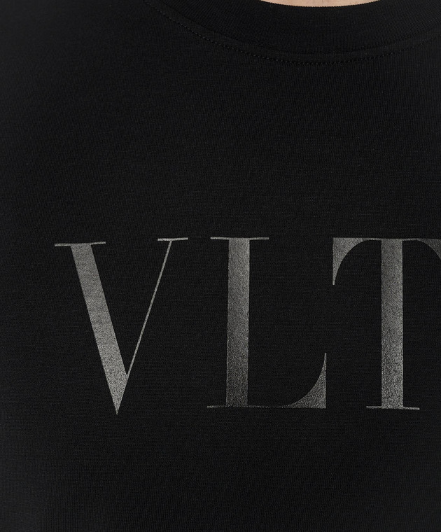 Valentino - Black t-shirt with VLTN print 5V3MG10V96P - shop