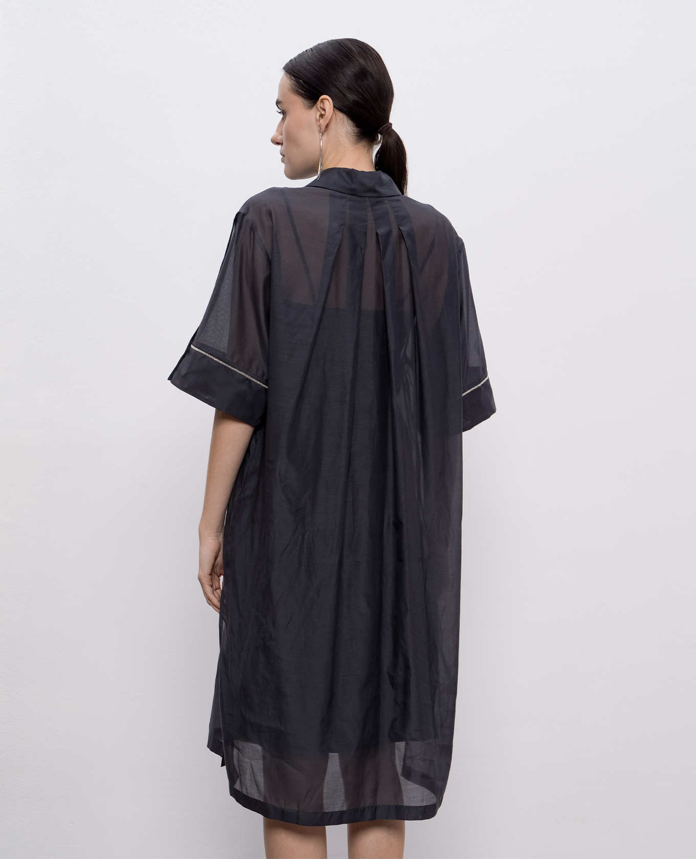 

Gray shirt dress with linen Peserico, Grey