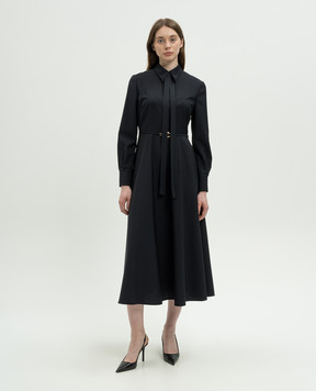 Valentino VLogo Signature wool dress in blue 5B3VA9D12QB