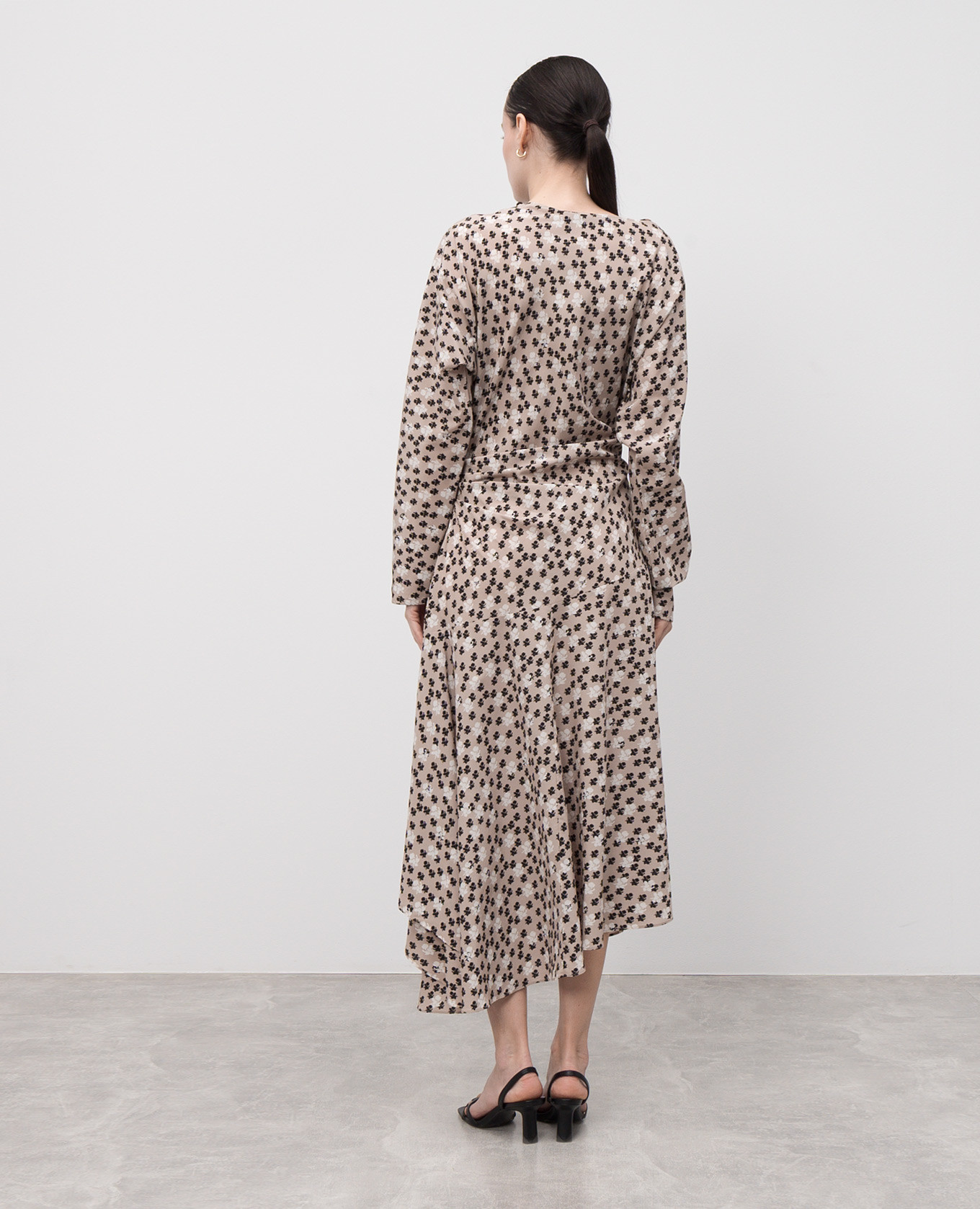 Alina beige dress with floral print silk PROENZA SCHOULER 4
