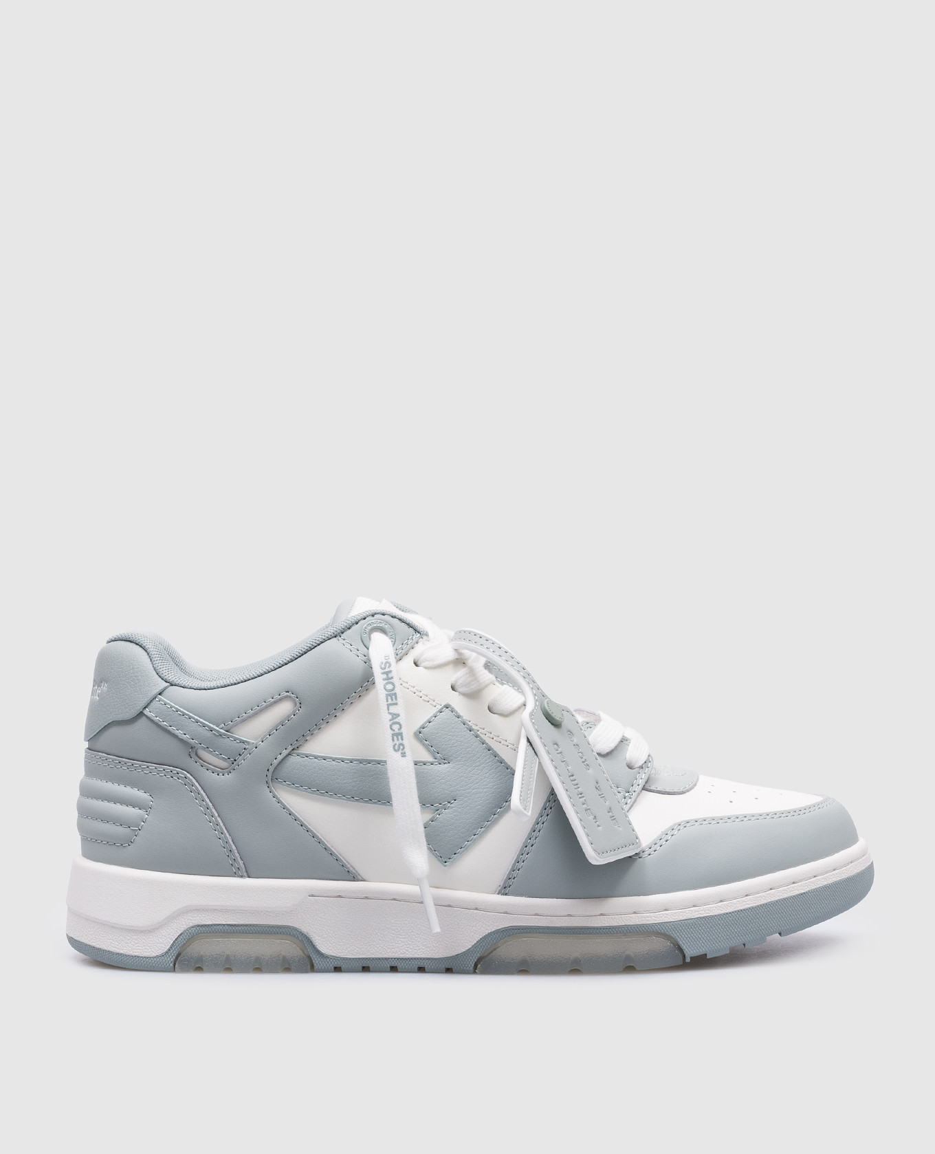 Out of office blue leather sneakers off-white