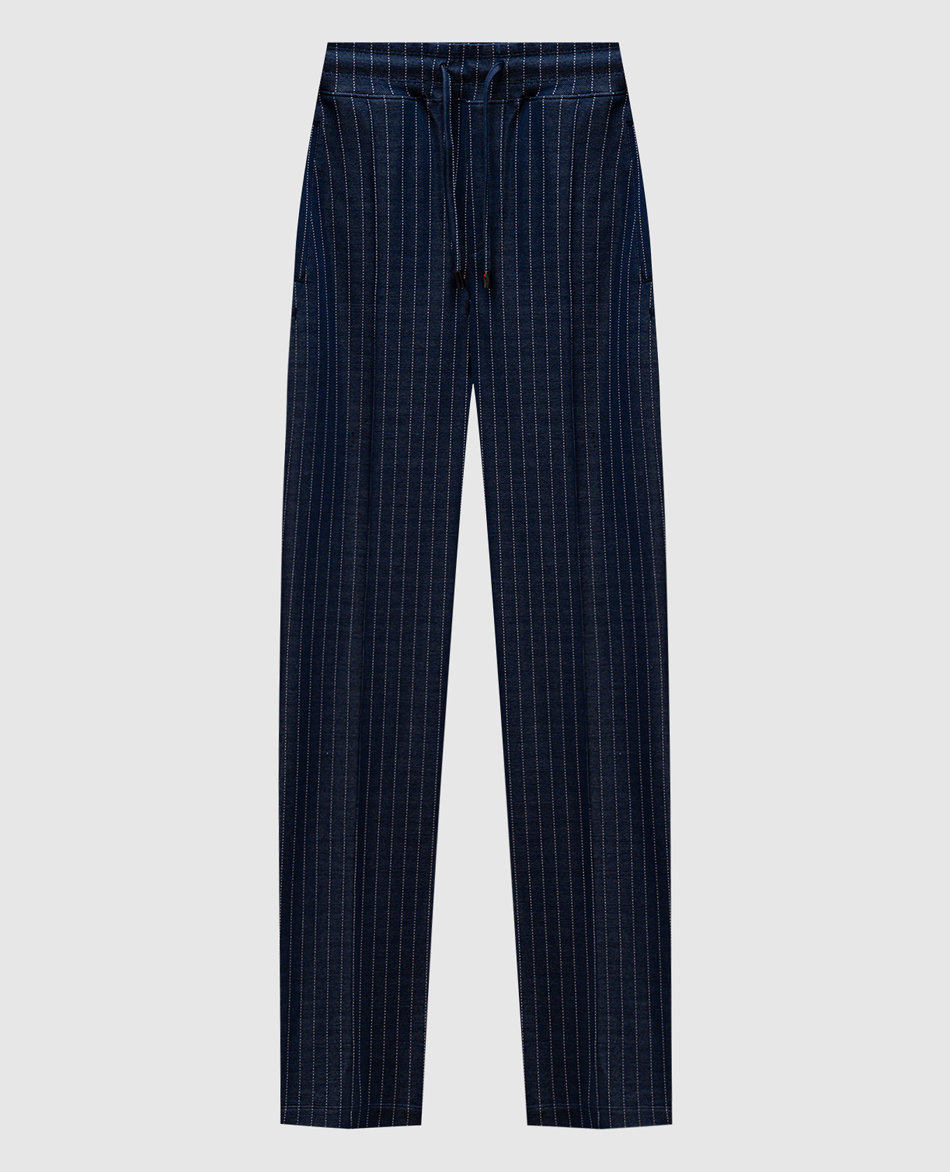 

Blue pants with striped silk ISAIA