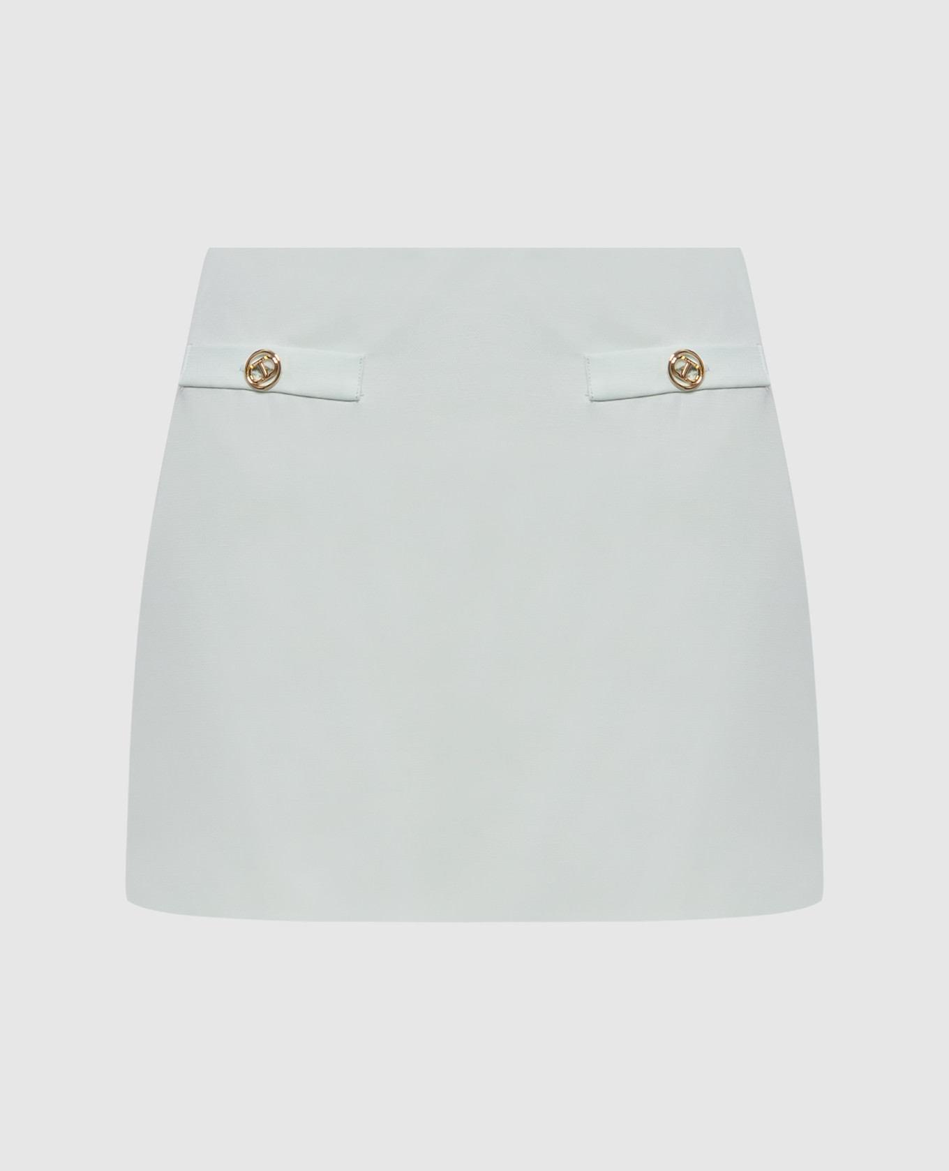 

Green mini skirt with linen Twinset