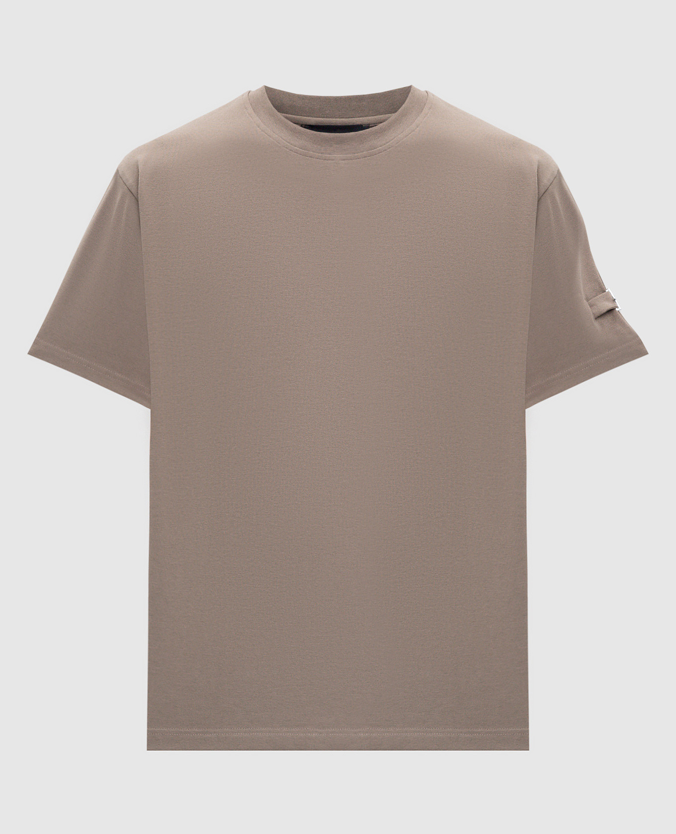 Khaki t-shirt with metallic logo heliot emil