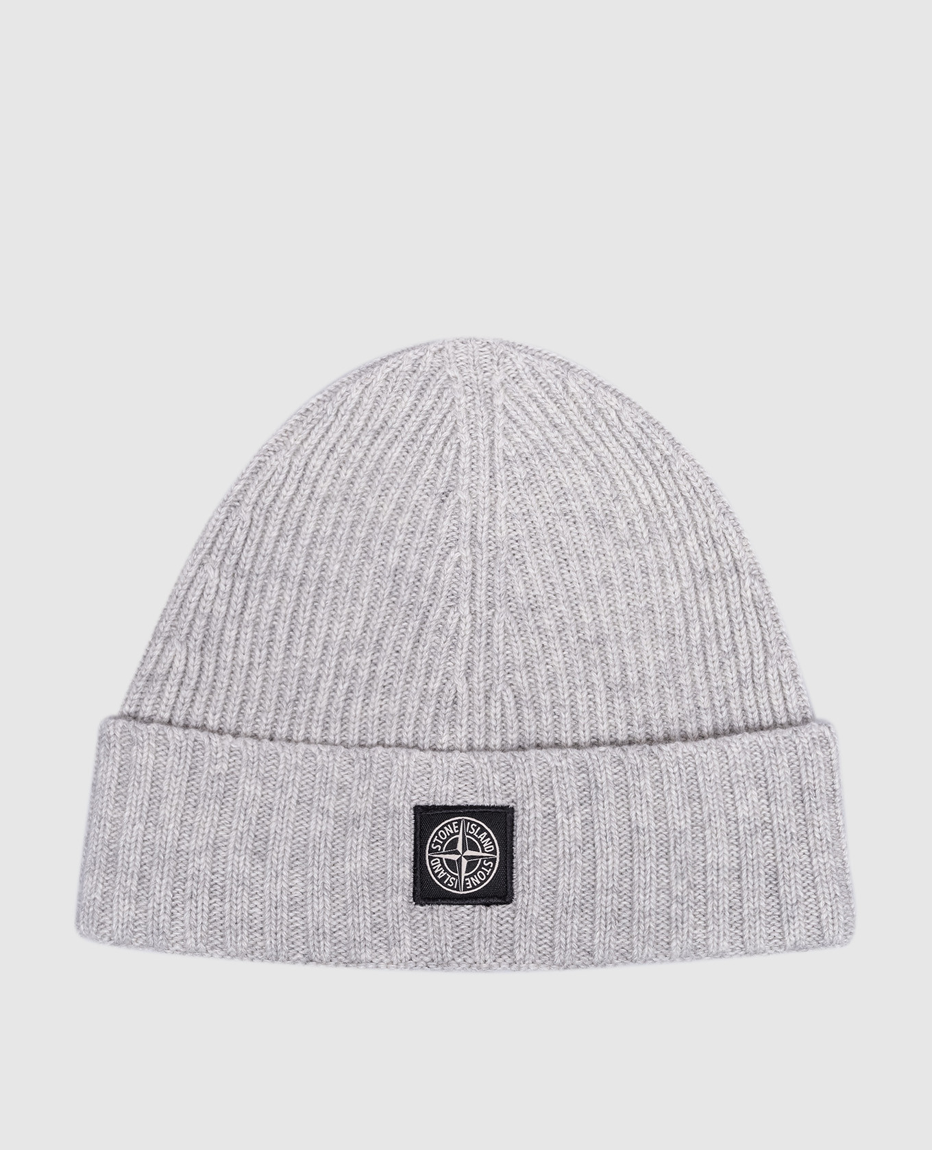

Baby gray wool and cashmere beanie with logo Stone Island, Серый