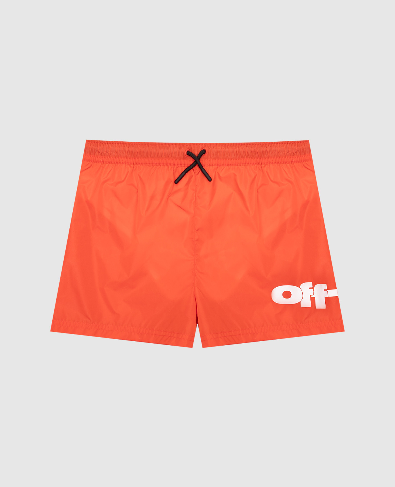 Kids&#39; orange swim shorts with logo print Off-White