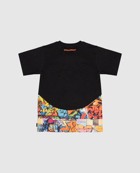 Sprayground Children's black T-shirt with print SPY1238BLK