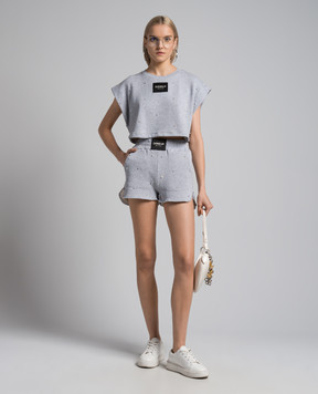Dondup Gray top with beads F480KF0235DHI8