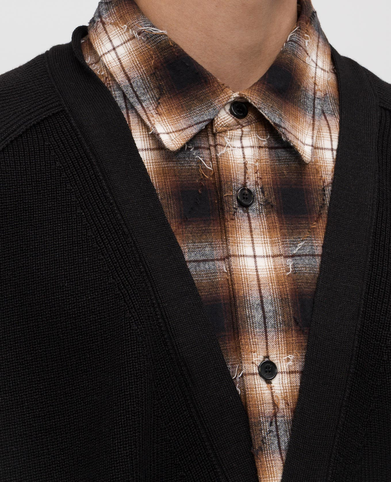 Black double-layer cardigan with wool Juun.j 5