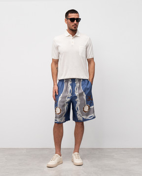 Versace Blue Cameo silk shorts 10024761A14187