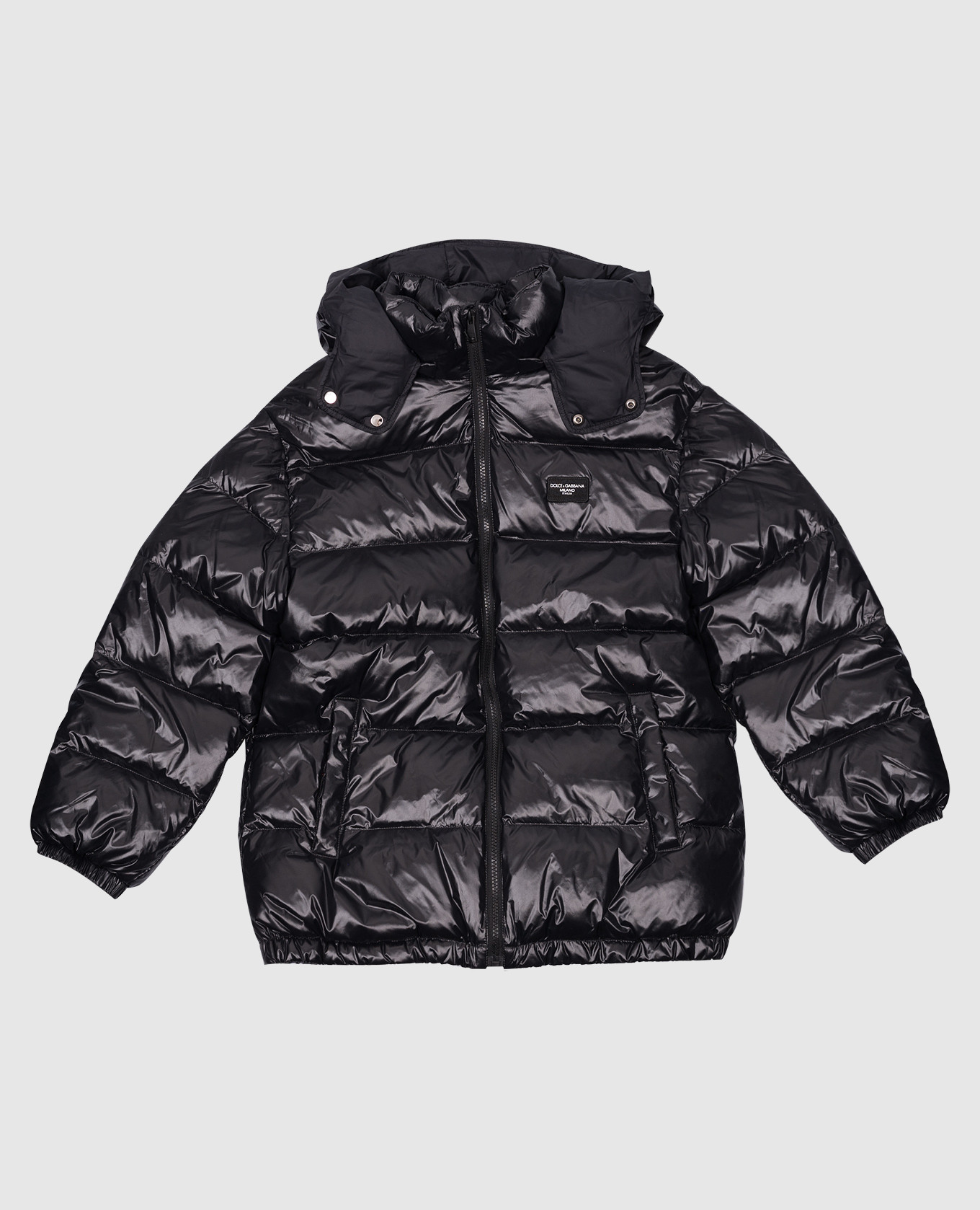 

Children's black quilted down jacket with logo patch Dolce&Gabbana