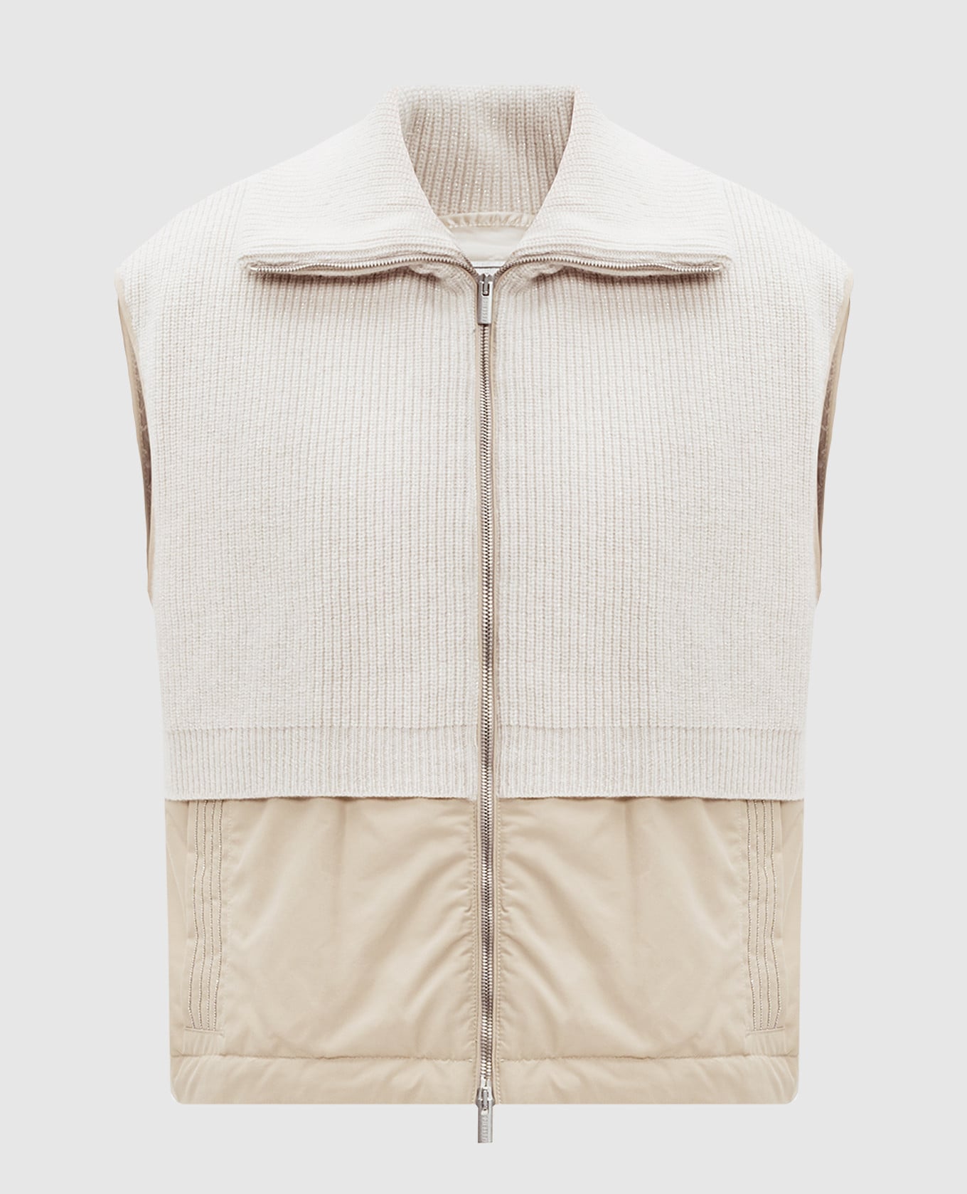 

Beige waistcoat with lurex and monil chain Peserico