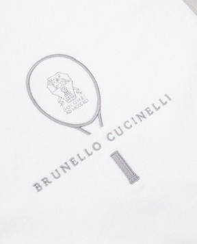 Brunello Cucinelli White towel with logo emblem embroidery ML925TN67T