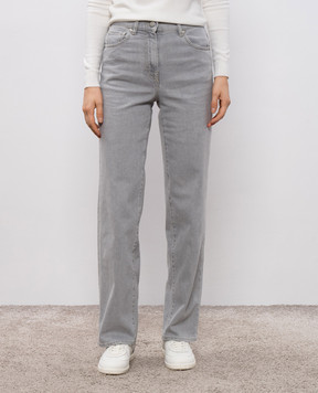 Peserico Grey jeans with logo patch A04982L75Q04953