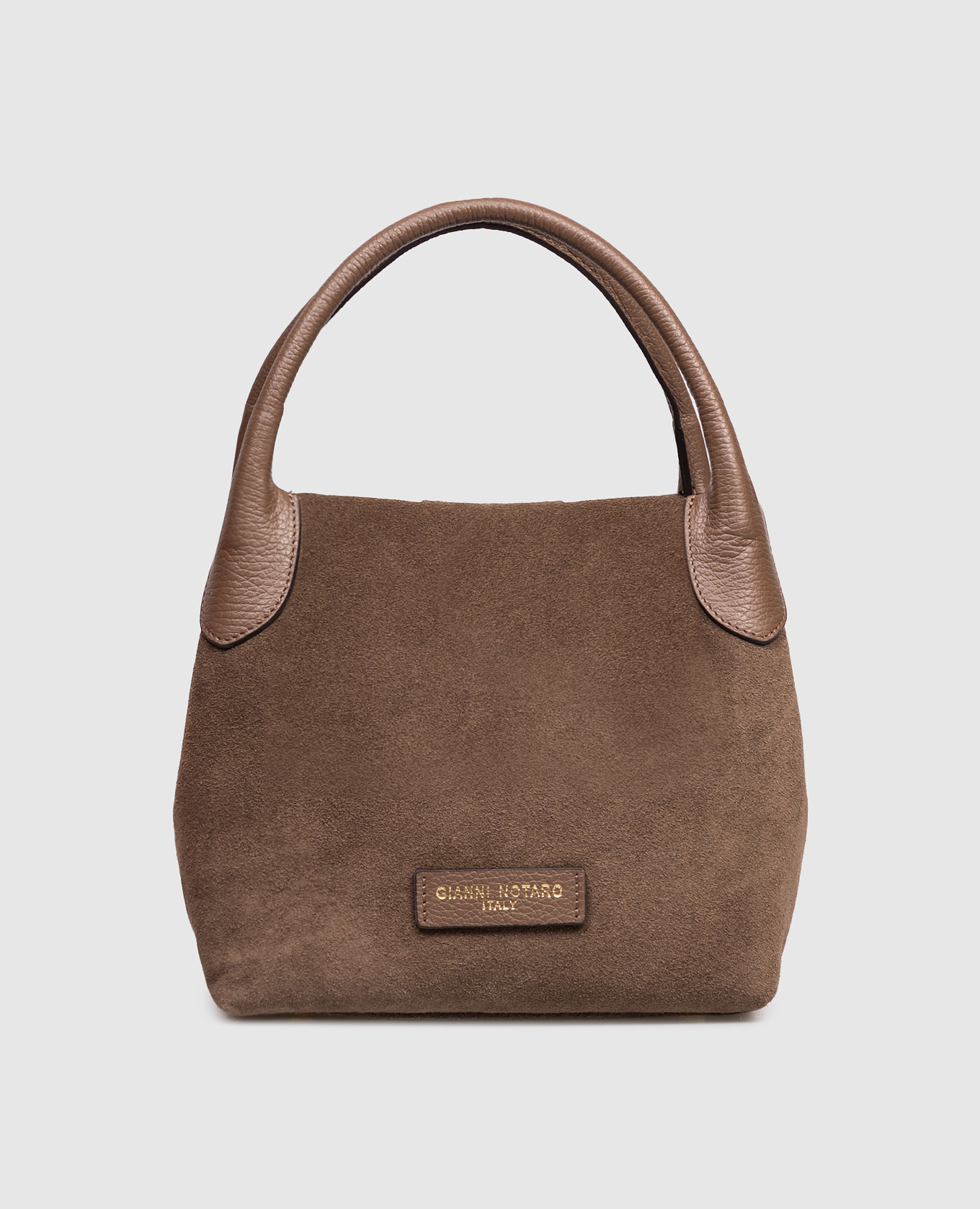 

Brown suede bag with logo Gianni Notaro