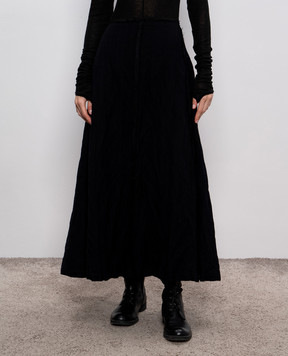 Marc Le Bihan Black skirt with wool with a harvester effect 2551