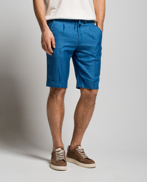 Enrico Mandelli Blue linen, wool and silk shorts GYMSHO5334