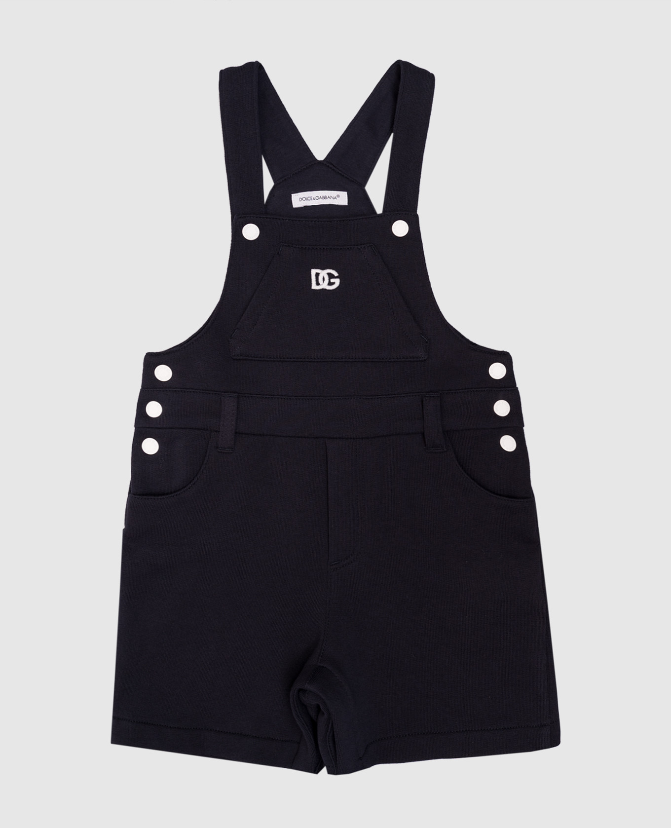 Children&#39;s blue jumpsuit with logo embroidery Dolce&Gabbana
