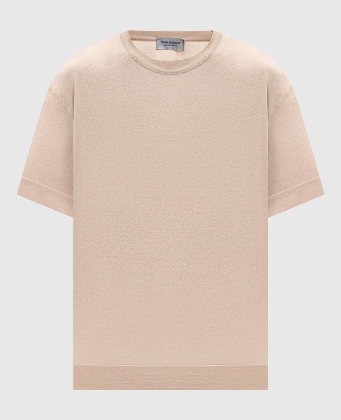 Beige DANBY T-shirt with slits John Smedley