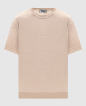 John Smedley Beige DANBY T-shirt with slits DANBY