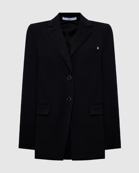 Helmut Lang Black jacket with metal logo O06HW101